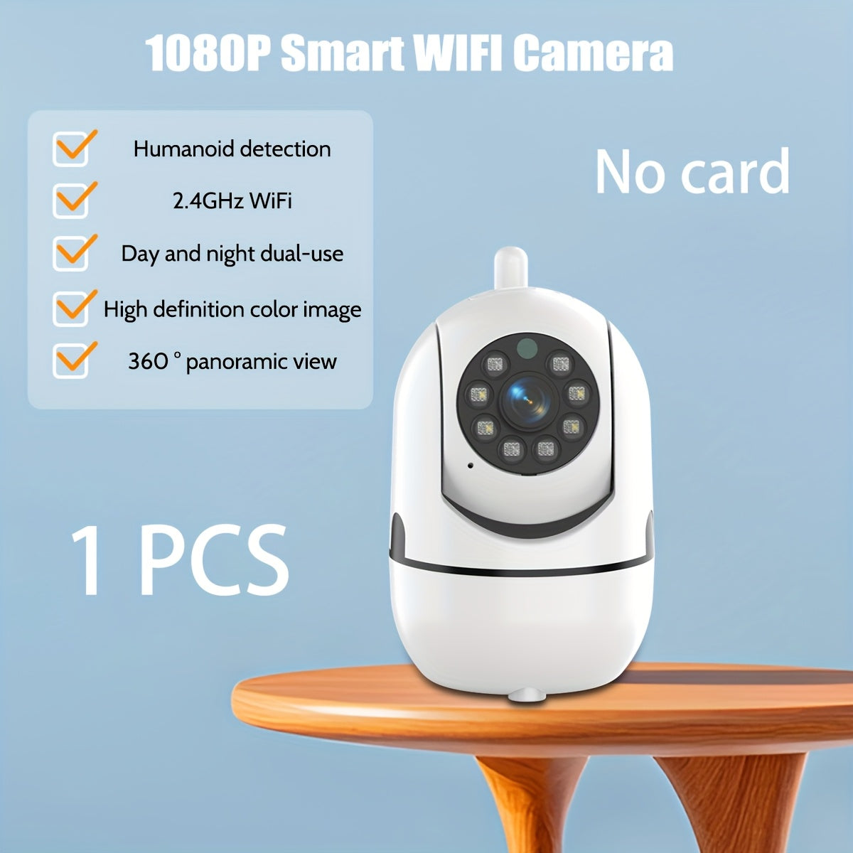 TEMU 1pc Indoor Security Surveillance Camera, Video Surveillance Equipment, Property Monitoring, For Home Security And Pet Monitoring, Father's Day,