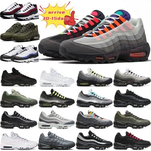95s Running Shoes Triple Black Branco Vermelho NEON Cinzento Green Green Hyper Turquoise Midnight Navy Marinha gananciosa Mens Plataforma de