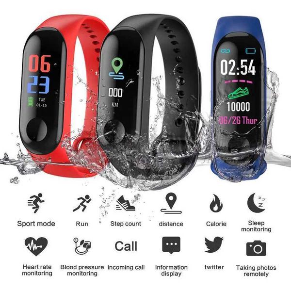 M3 Plus Smart Sports Bracelet with Speed Blood Pressure Fitness Tracker Smartwah Android iOS Reloj Smart Band M241114
