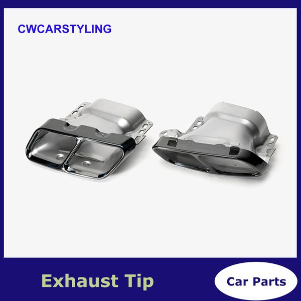 1Pair Top Quality 304 Stainless Steel Quad Exhaust Muffler Tips Fit for Mercedes-AMG A45 W176 CLA45 C117 2013-2018 Car Styling