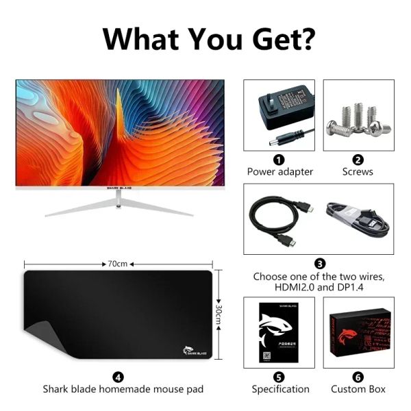 27 inch 75hz Monitors Gamer LCD Monitor PC 2560*1440p Displays for desktop 2k Computer HDMI Compatible