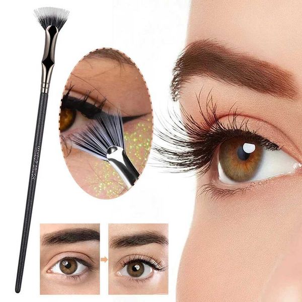 Fan Shape Lash Wand Brush No Smearing Clumping Eyelash Eyebrow Makeup Brush Natural Lifted Effects for Upper Lower Eye LashT250120