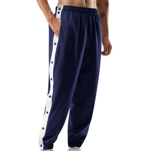 Calças masculinas Mens Sports Sports Sports Sportswear Pontas retas de pista reta Casual e solto Tributário Mesh Fabric respirável e secagem