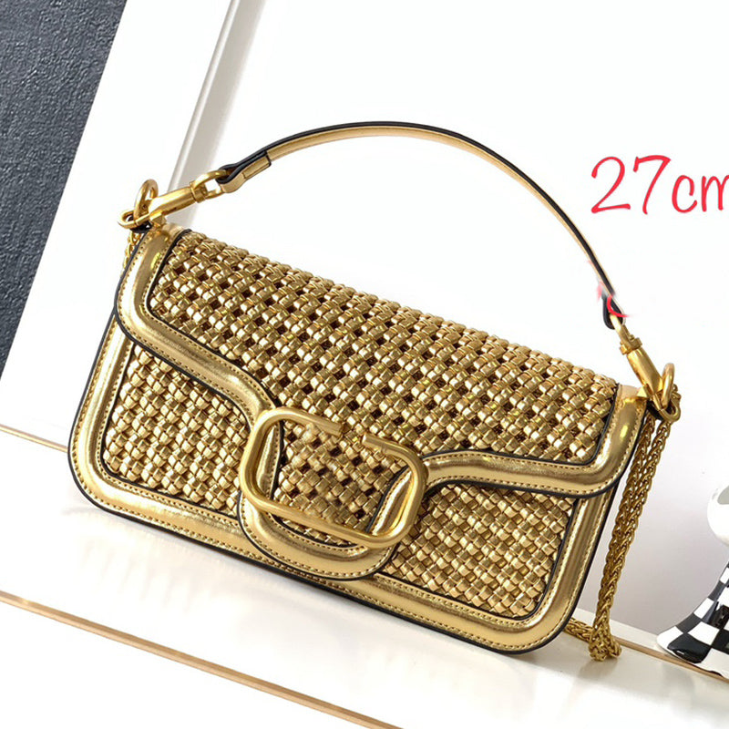 Designer Bag Shoulder Bag Chain Crossbody Bag Knitted Handbag Detachable Sliding Chain Cowhide Leather Hardware Letter Buckle Flap Messenger Bags We