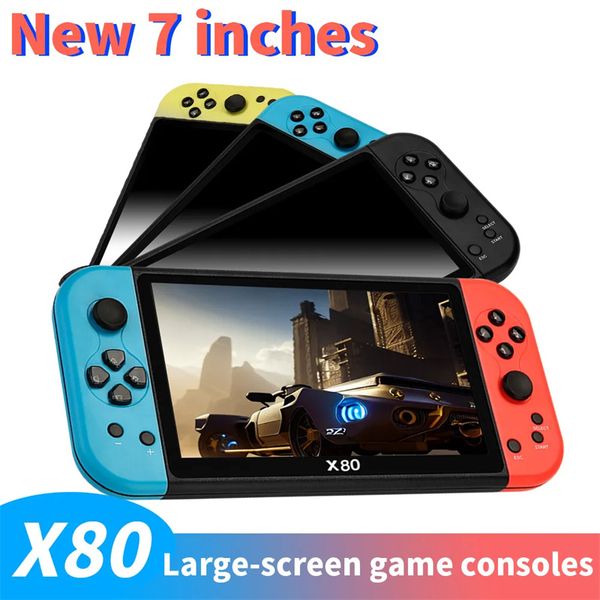 7 Inch X80 Retro Handheld Video Game Console Built-in 16G 20000+ Classic Games TFT Screen Dual Joystick Portable Pocket Video Arcade Game Pl