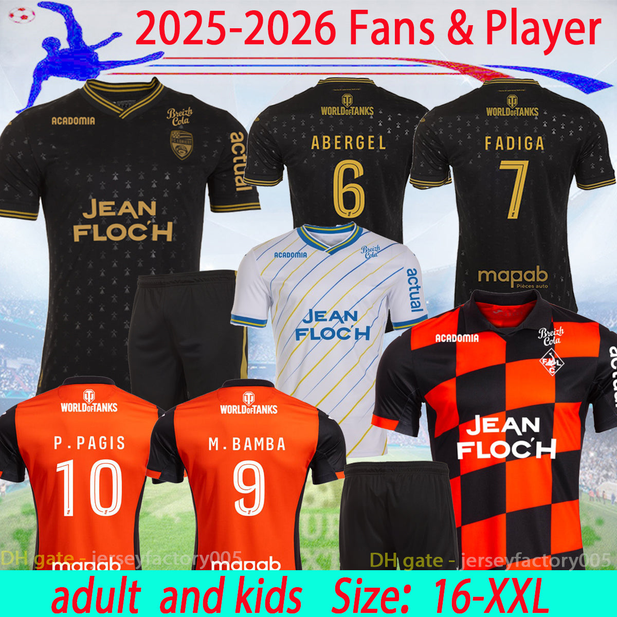 25 26 Lorient Soccer jerseys 2025 GRBIC HAMEL LE FEE RADOVANOVIC DELAPLACE WISSA BOISGARD BOZOK ABERGEL FONTAINE kids and mans football shirts 16-XX