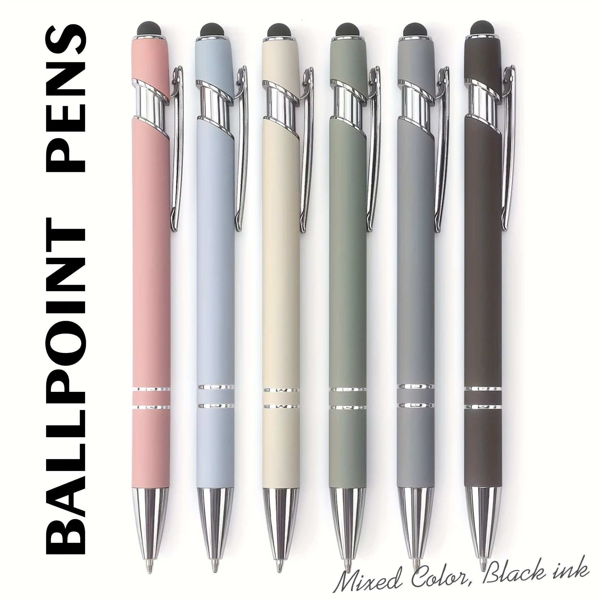 TEMU 6-12pcs Metal Ballpoint Pens, Office Gifts For Staff Volunteer Nurses Teachers Colleagues Team Building Retirement Gifts, Capacitive Touch