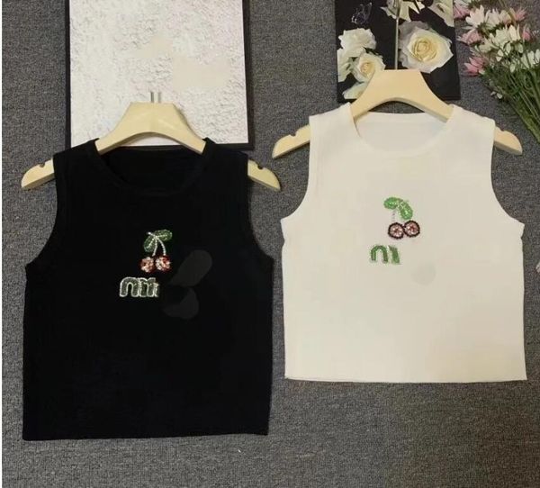 Women new letter pattern designer knitted spring summer vest tanks camis tops