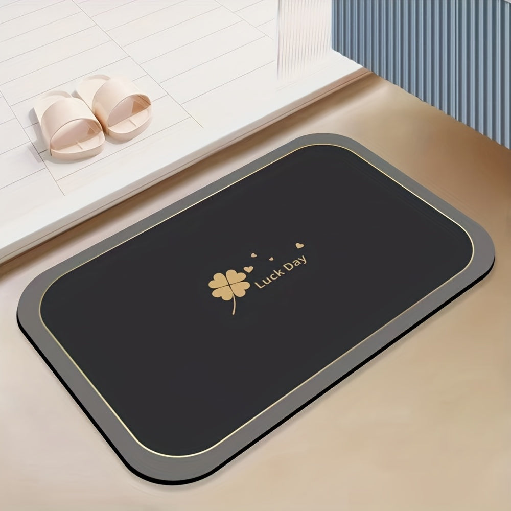 TEMU 1pc Super Absorbent Floor Mat, Suitable For Bathroom Anti Slip Absorbent Floor Mat, Diatomaceous Earth Bath Mat, Quick Drying And Soft, Carpet