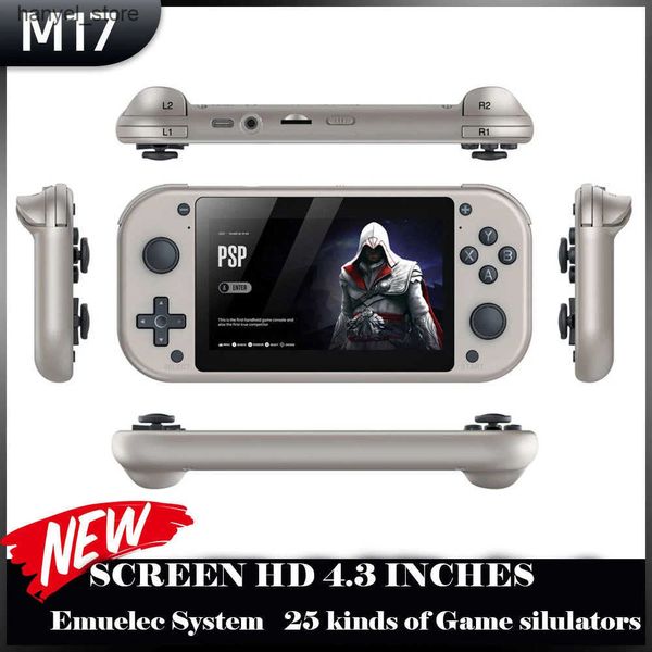Portable Game Players M17 handheld video game console 64G 128G open-source Linux system 4.3-inch screen portable pocket video player retro g