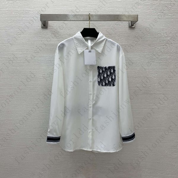 Brand shirt women Blouse designer women shirts woman Fashion letter embroidery LOGO vacation travel casual lapel shirt blouses Nov 06 ad7d