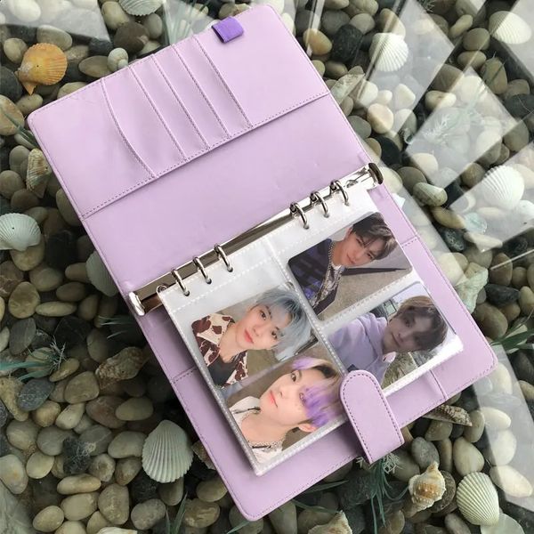 Macaron PU Notebook Planner Organizer binder Ablum Po Diary Schedule book planner diary Loose-leaf binder School supplies A5 240718