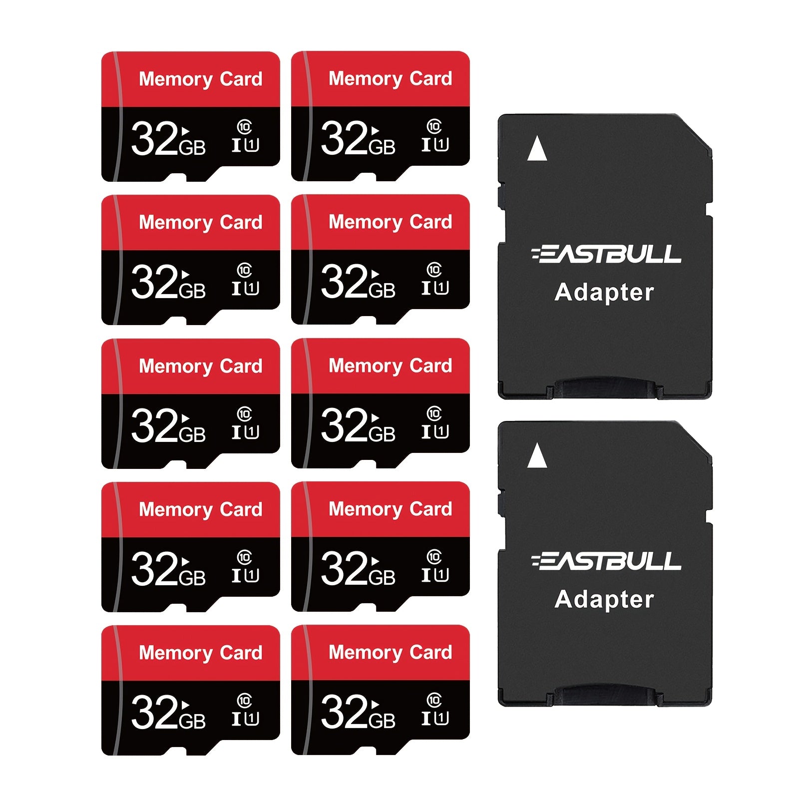 TEMU 10pcs 128mb-4gb-8gb-16gb-32gb Flash Tf Card, Fast Transfer Tf Memory Card For Tablets, Smartphones, Dash Cams, Cameras (10 Units And 2 Adapters)