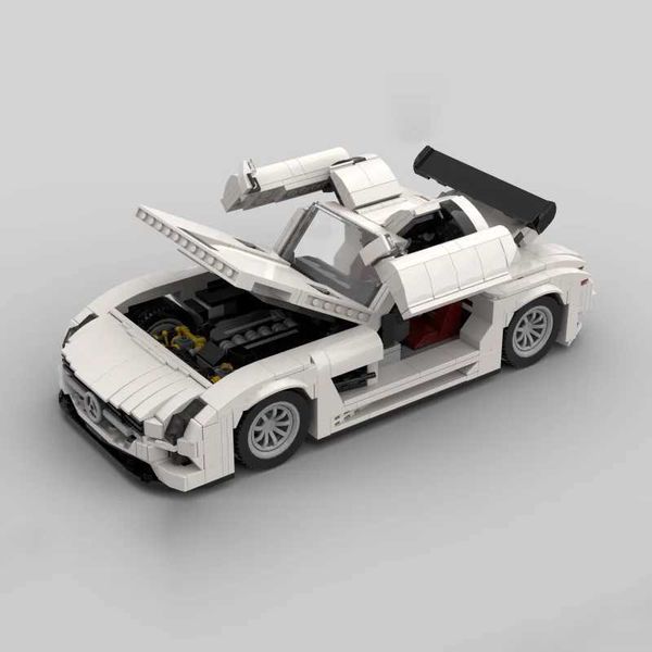 Blocks 1286 pieces of MOC seagull wing door small particle urban sports car assembly model building block toy brick holiday giftY241105ELVM