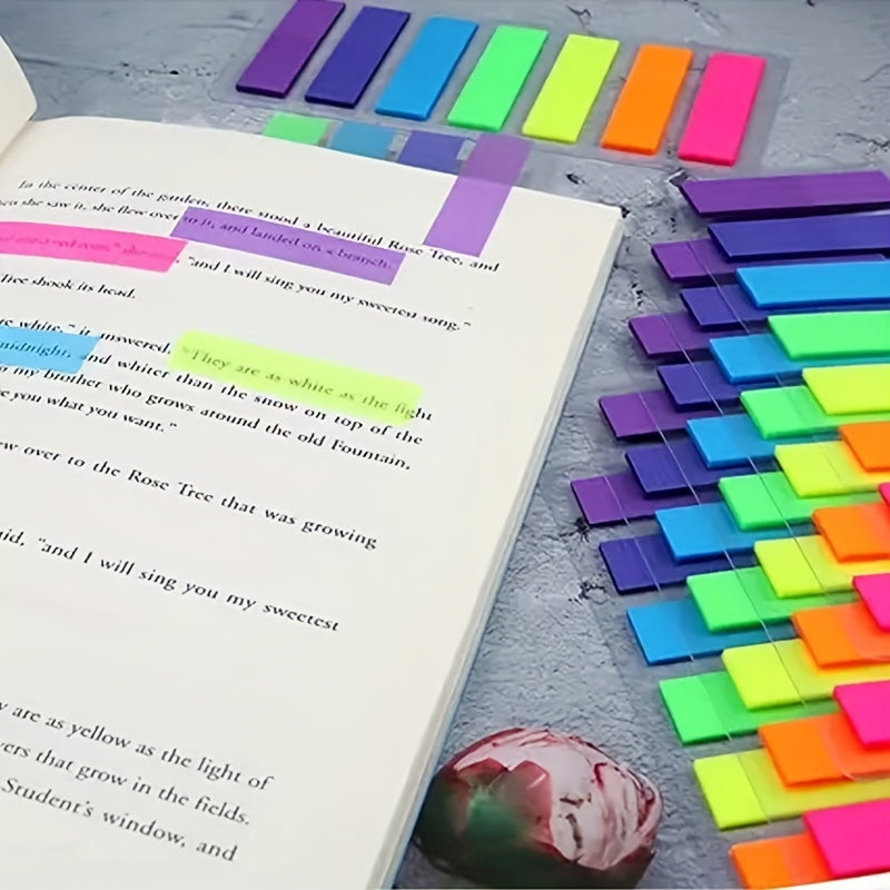 TEMU 5pcs Colorful Transparent Sticky Notes - Waterproof, Page Markers For Students & Office Use, 700 Sheets, Rectangular Shape, Vibrant Colors For &