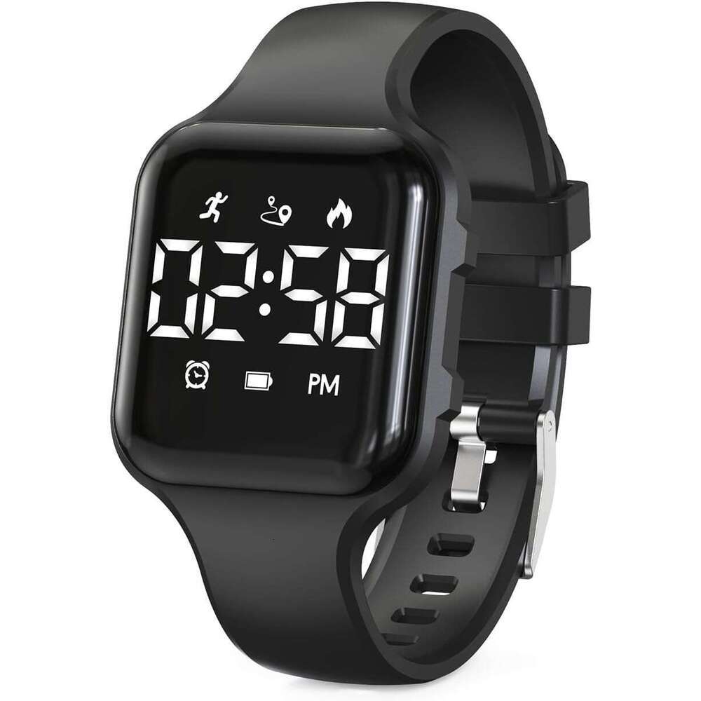 Kids LED Digital Watch, with Pedometer Step Counter, Waterproof, Sport Wristwatch, Calendar, Alarm Clock for Children Boys Girls Teens
