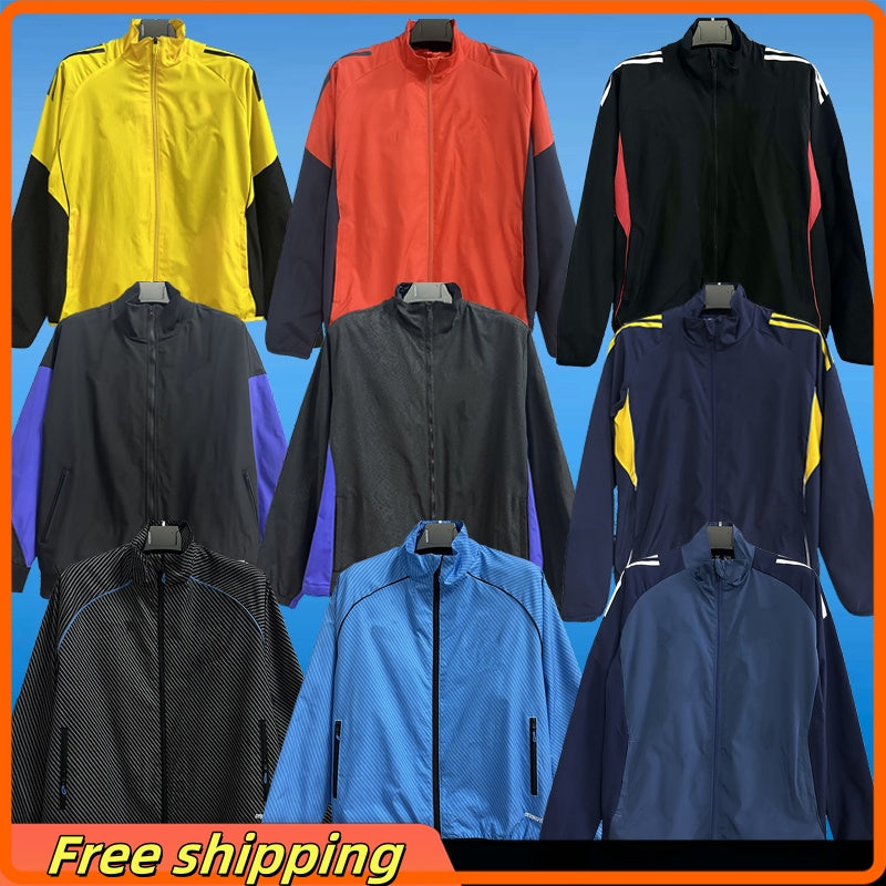 S-2XL 2025 2026 Football windbreaker hooded jacket Lightweight sun protection clothing spring summer jackets Sleeve arm Men Clothings Soccer Jerseys