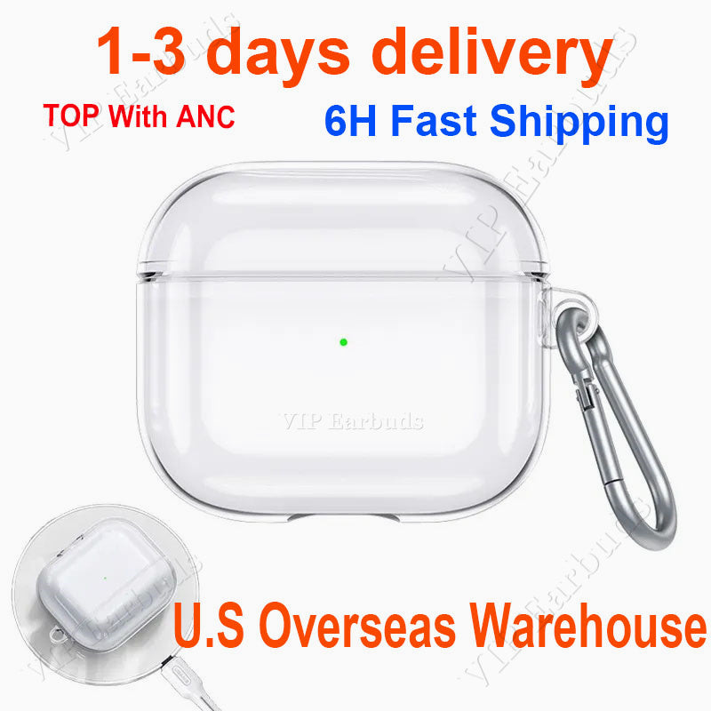 USA Stock For airpodspros airpodspro2 With ANC airpods 4 air pods2 pro 2 3 earbuds promax Headphone Solid Silicone Protective Earphone Cover Wireles