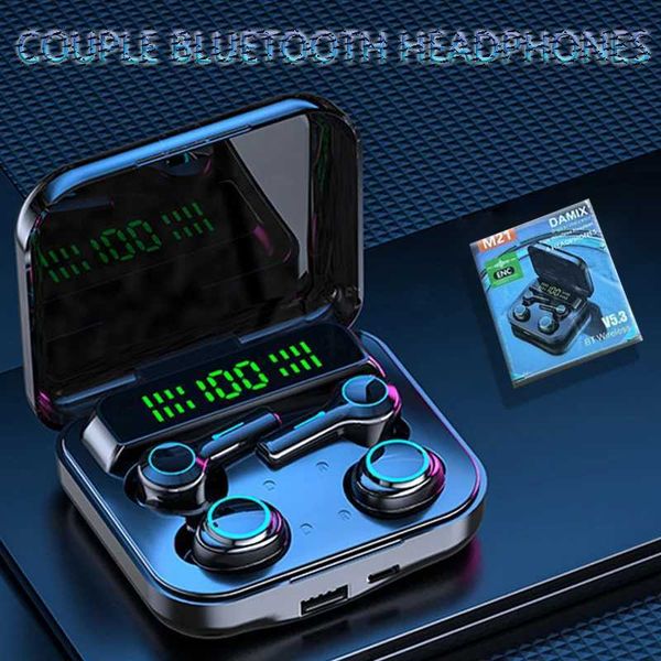 Headset M21 TWS Wireless phones Couple Noise Canceling Earphones 9D Stereo Sports Waterproof Four Earbuds set With Mic Z241106