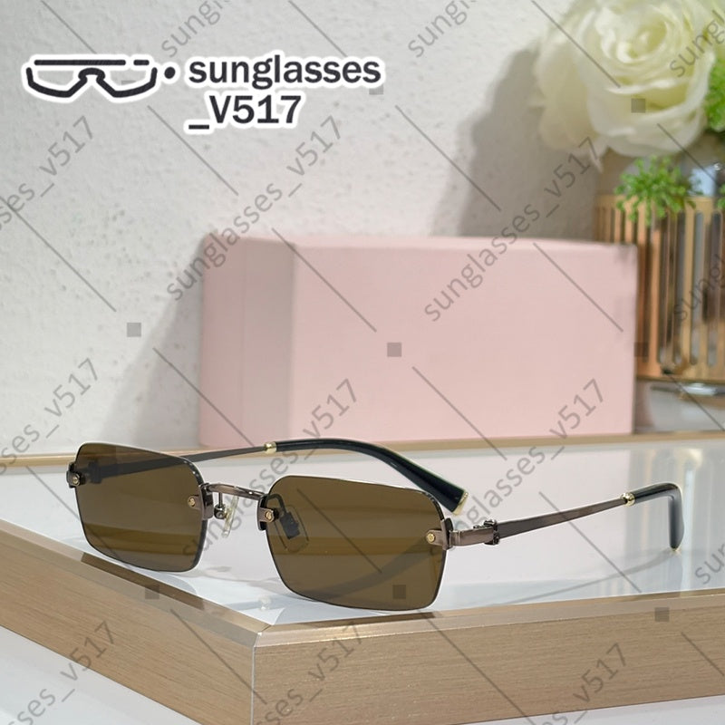 Rectangular sunglasses women designer sunglasses rimless glasses Euro american trend shades Suitable for all kinds of wear metal sunglasses men