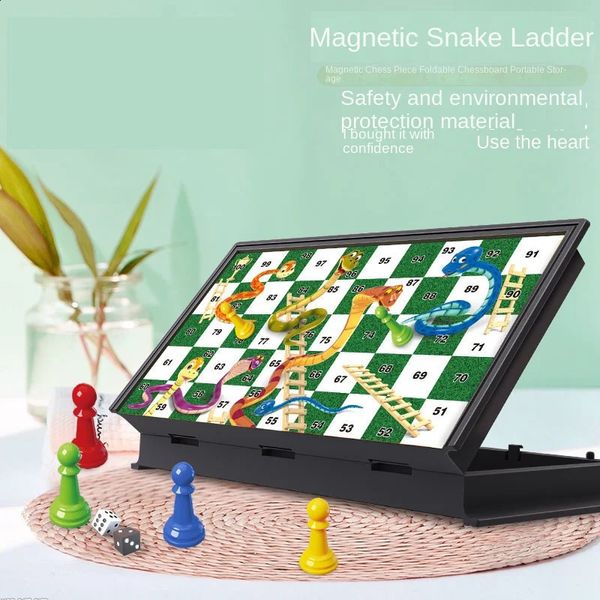 Magnetic Snake Ladder Chess Foldable Board Portable Parent Child Table Game Childrens Puzzle Toys 250116