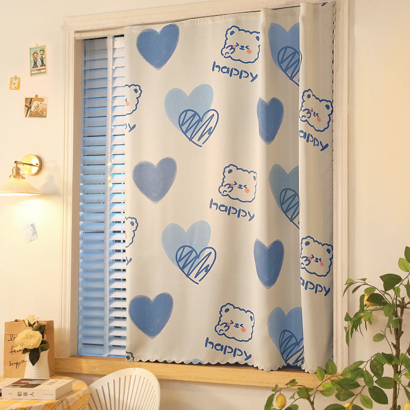 YL-37005 digital printed fabric shower curtain waterproof thick bathroom hook partition curtain