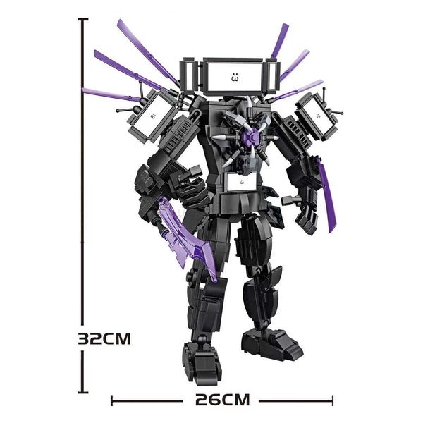 Dark Tv Man Plus Ski Toilet Man MOC Building Blocks Toys Titan Clock Man Fem Model Diy Gift Toys For Children Kids Z241225