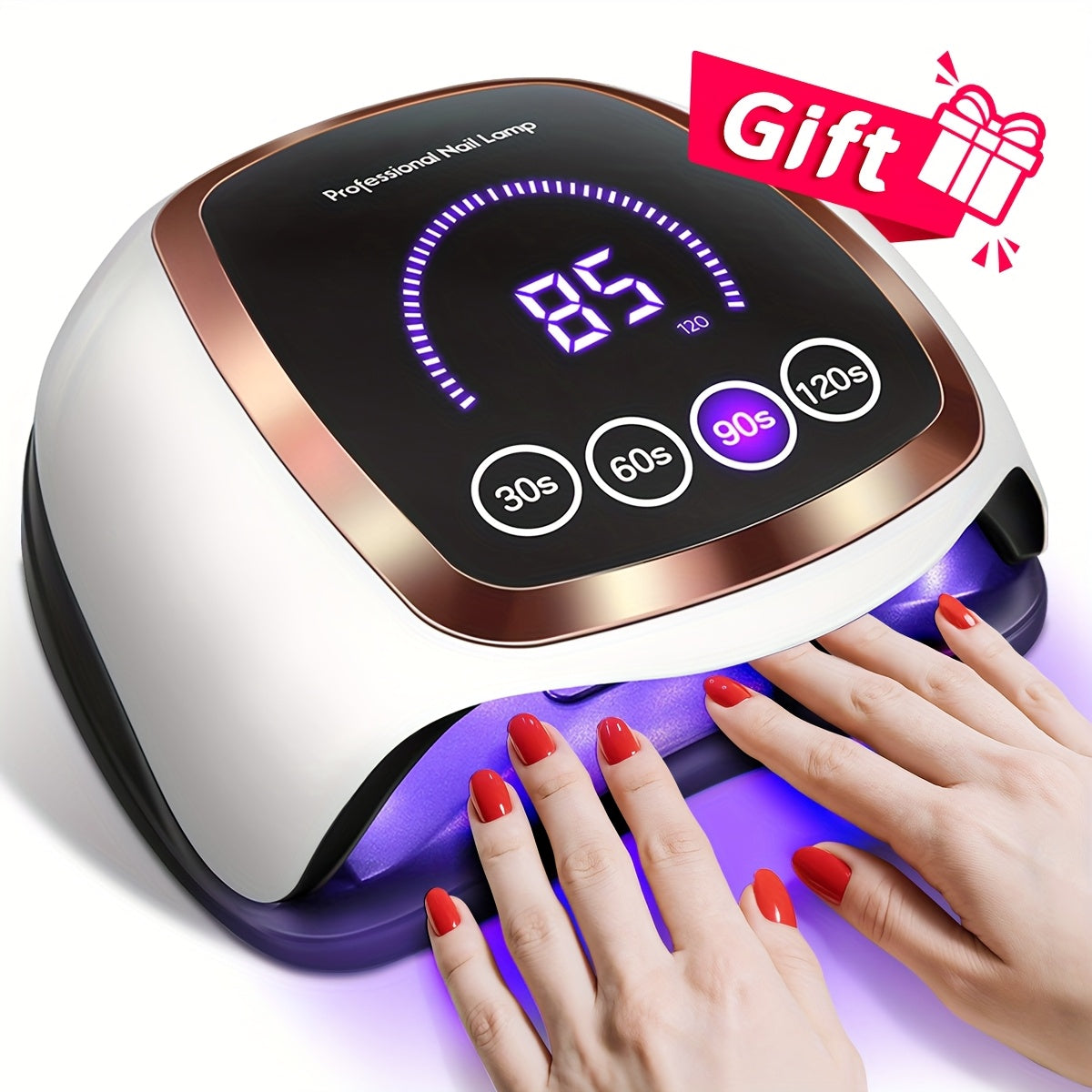 TEMU Professional Led Nail Dryer With & 4 Timer Settings - Uv Lamp For Gel Polish Curing, Fast-drying (30-80 Seconds), , Us Plug, Perfect For Home &