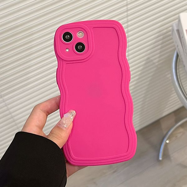 INS Style Wave Edge Candy Phone Cases For iPhone 14 Pro Max 11 12 13 XR XS X Shockproof Soft Bumper Cover Case