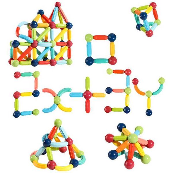 Children Magnetic Building Blocks Toys Take Exercise Kids Hand-Brain Development Puzzle Game Toys Early Stage Learning Toys GiftC250211