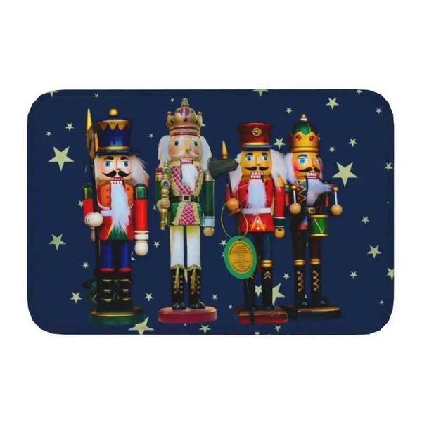 Holiday Nutcracker Door Mat Anti slip Christmas Nutcracker Cartoon Soldier Door Mat Kitchen Balcony Carpet X241024