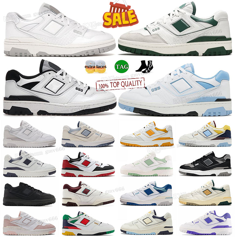 Designer 550S Casual shoes 550 White Green Cream balck UNC Navy Blue Auralee Shadow Sea Salt Varsity Gold Aime Leon Pink Sand mens womens Sports Sne