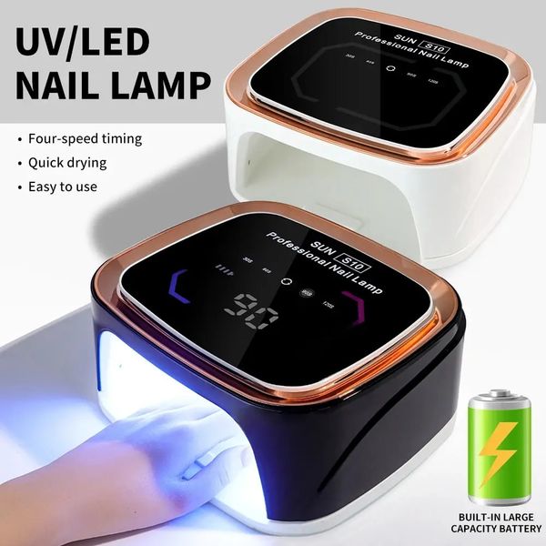 Professional rechargeable nail lamp UV LED lamp dryer HD display intelligent wireless nail drying lamp for fast drying and curing full polis