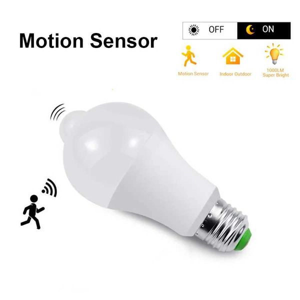 E27 LED bulb PIR motion sensor 110V 220V 12W 15W 18W Twilight Dawn LED spotlight Home staircase hall night light CL240826