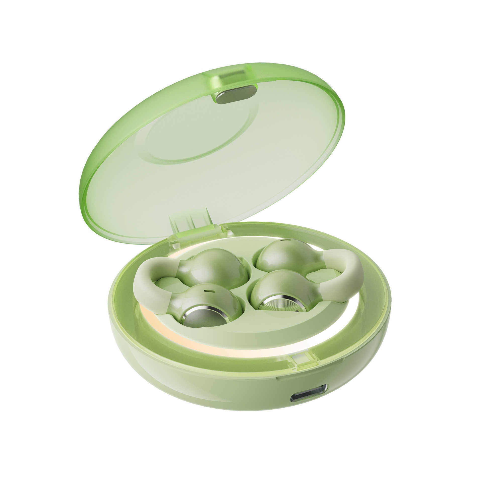 Ear clip-style wireless sports Bluetooth headphones with long battery life and high capacity, dazzling running light, stereo sound, 2025 new model Z