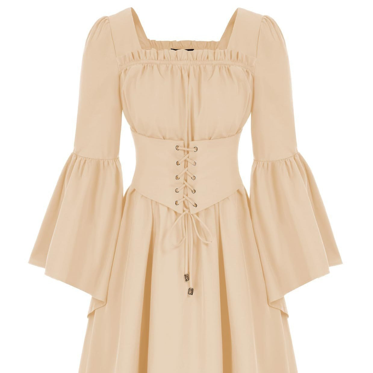 (280) New style women&#039;s dress with flying sleeves, elastic back and wide swing, retro dress for women