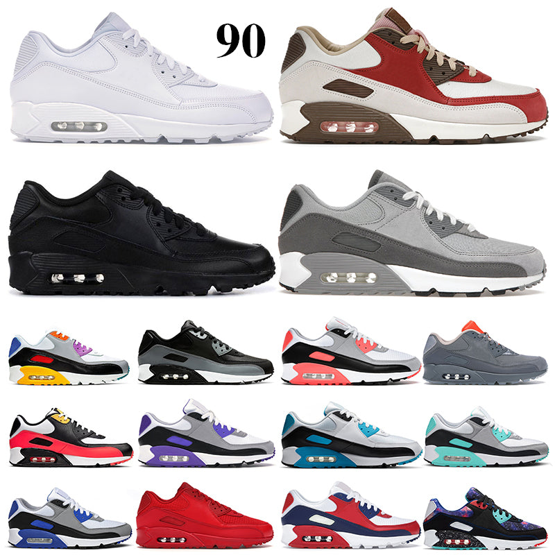 90 og Men Wmen Running Shoes Light Smoke Grey Triple White black Metallic Gold UNC Swingman Total Orange infrared Bred Mens Trainers Sport Sneakers