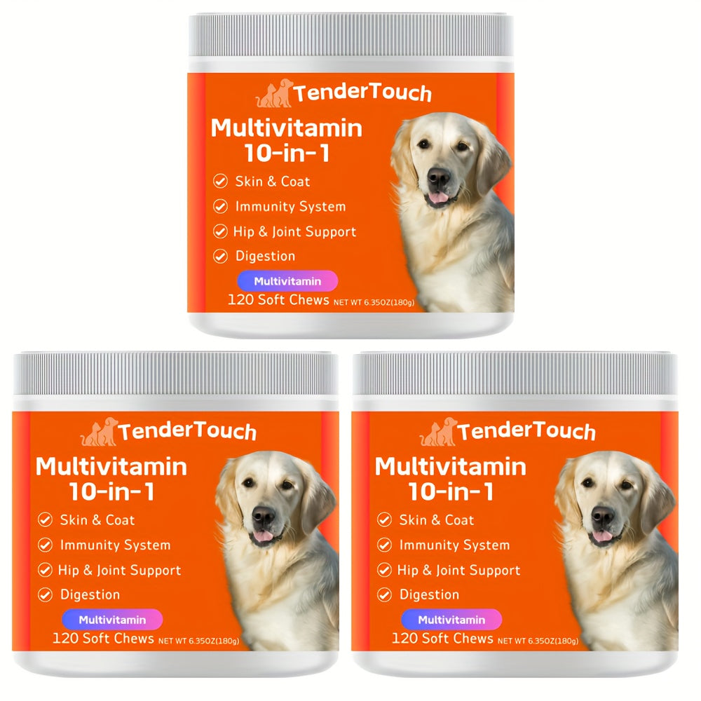 TEMU 360 Chews - 3 Pack (3 X 180g- 6.) 540g- 19.1oz - Tendertouch Multivitamin Dog Supplement, Digestive Enzymes, Dog Supplements & Vitamins, Dog