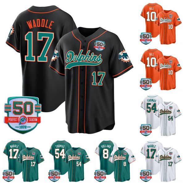 Tyreek Hill Tua Tagovailoa Jaylen Waddle 2023 Baseball dolphins 50th Jerseys Ramsey Bradley Chubb Dan Marino Xavien Howard Jevon Phillips Mi
