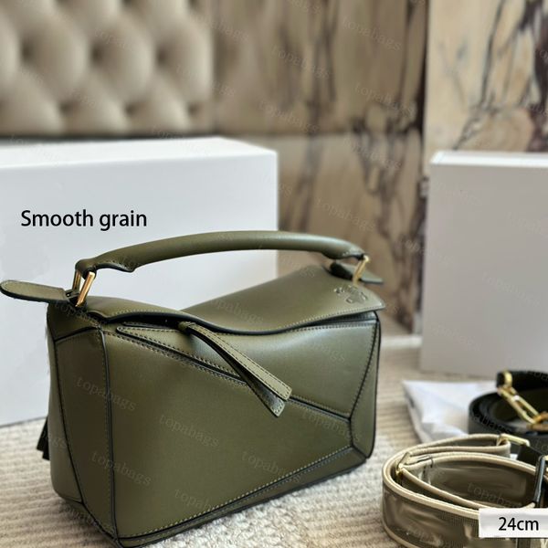 Loewepuzzle Tote Bags For Women Geometric Bags Top Handle High Grade Real Leather Fashion Design Shoulder Bag With Two Straps Lady Handbags