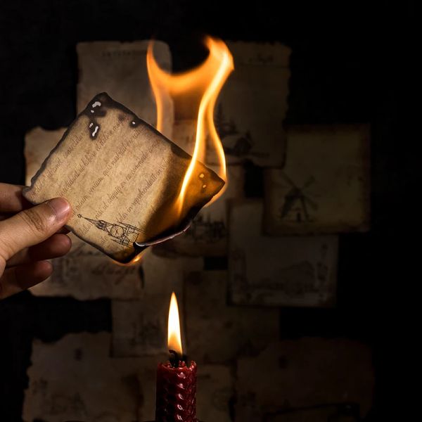 JIANQI 30pcs-pack Vintage Style Craft Paper DIY Scrapbooking Materials Decor Junk Journal School Marking Stationery Memo Paper