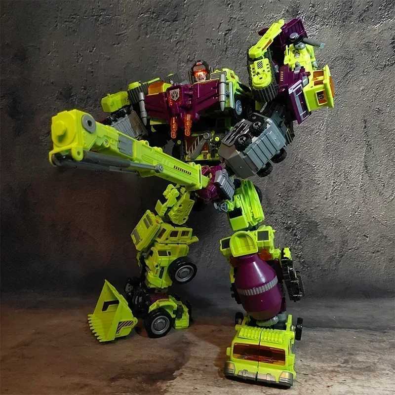 6-in-1 NBK 42CM Destructive Toy Conversion KO Robot Car Combination Action Diagram Excavator Blender Model Childrens Box free X2411151