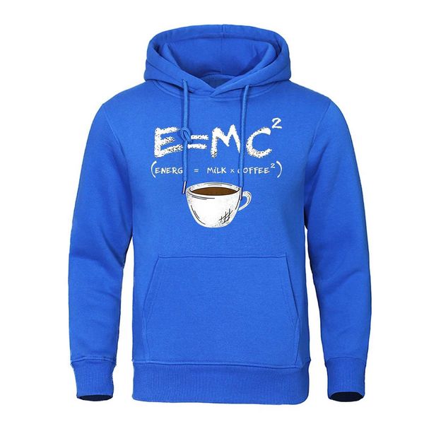 Energy=Milk+Coffee Printed E=MC2 Funny Hoodie Mens Loose Oversized Hoodies Fashion Casual Sweatshirt Street Hip Hop Hoody ManXJ250111