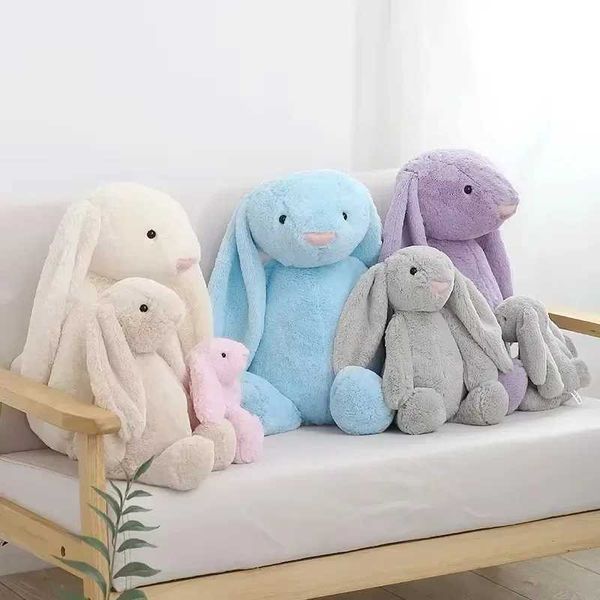 Plush Dolls 25-40cm Lilaced Toy Shy Pink Tulip Net Red Long Ear Rabbit Plush Comfort Animal Toys Soft Bonnie Rabbit Doll Gifts for KidsY2412