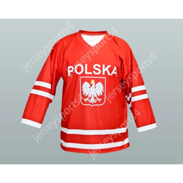 Gdsir Custom RED WIESLAW JOBCZYK TEAM POLSKA POLAND HOCKEY JERSEY NEW Top Ed S-M-L-XL-XXL-3XL-4XL-5XL-6XL