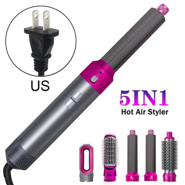 Hair Curlers Straighteners 5-in-1 hair dryer brush 3-temperature setting electric hot comb curler detachable styling tool H241121