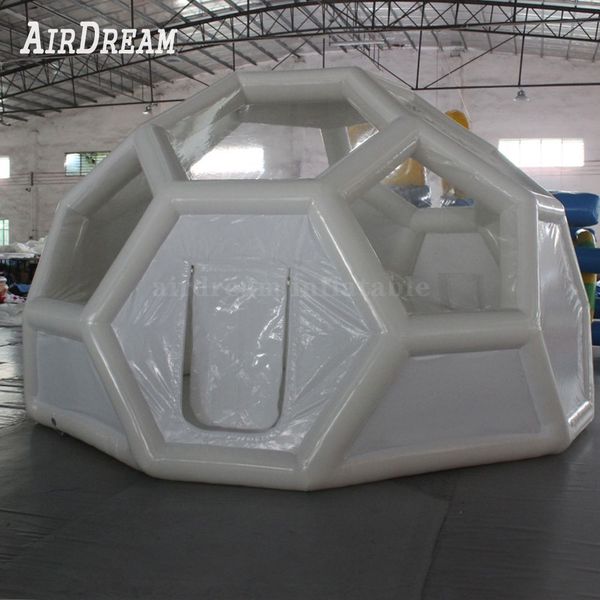 Wholesale Free shipping Customized 3m-4m dia polygon inflatable transparent dome tent for Outdoor advertising events or camping