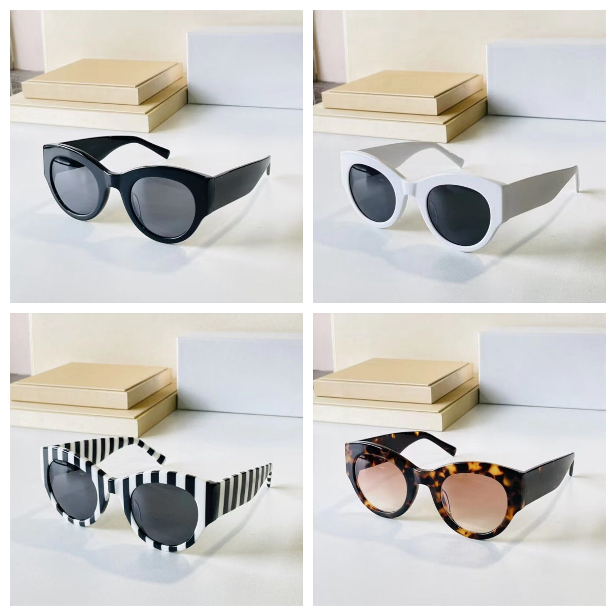 Top Premium Mirror Quality Fashion Designer Sunglasses Outdoor Couple Circular Frame Glasses for Holiday Beach Christmas Gifts 25414 26235