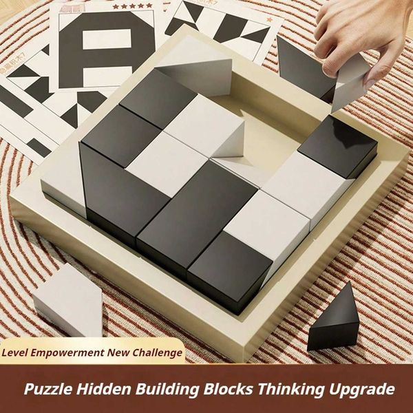Montessori Puzzle Bloco de construção oculto Puzzle Toys Parent-Child Interactive Board Games Board Games Toys Kids Gifts Boys Girlsc250101