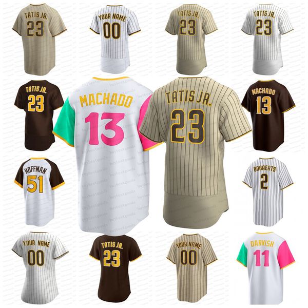 Stitched Custom 23 Fernando Tatis Jr. Jersey 13 Manny Machado Baseball Jerseys 22 Juan Soto 9 Jake Cronenworth 19 Tony Gwynn 2 Bogaerts Lame